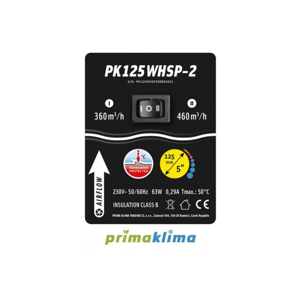 Ventilator Prima Klima 125 WhisperBlower 2 speed