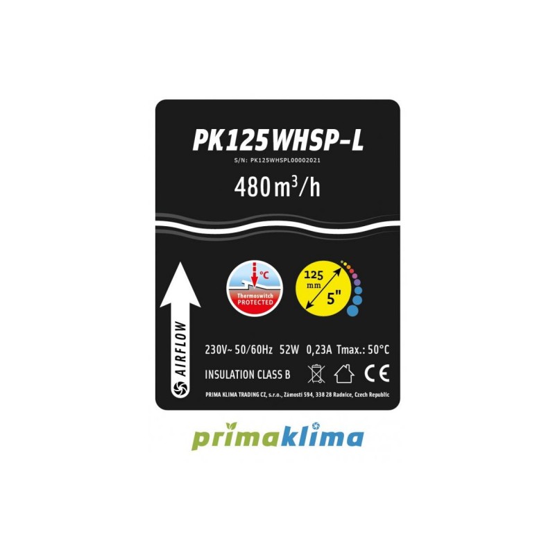 Ventilator Prima Klima 125 WhisperBlower 2 speed